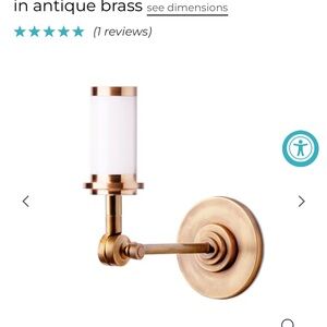 Pooky Elbow Cordless Brass Wall Sconce